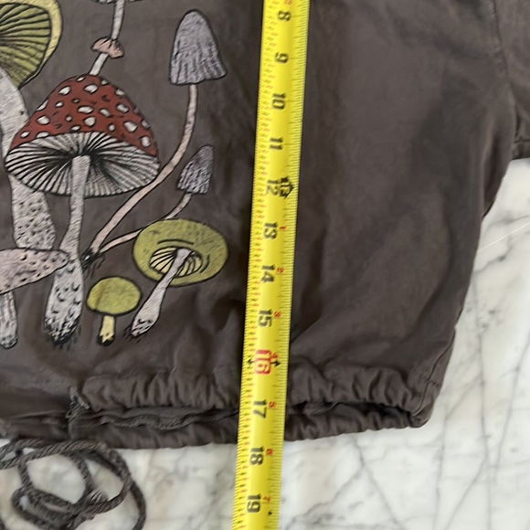 Mushroom Print Women Short Sleeve Crop Tee T-Shirt - Picture 4 of 5